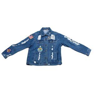 VTG HIGHWAY JEANS Denim Jacket Women's MED Jean Patch Presidential Award…​